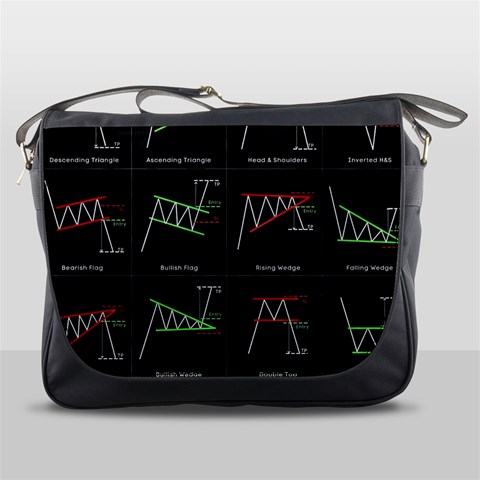 Chart Pattern Messenger Bag from ArtsNow.com Front