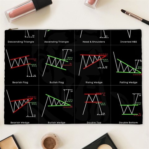 Chart Pattern Cosmetic Bag (XXL) from ArtsNow.com Front