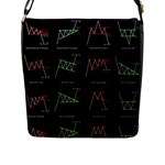 Chart Pattern Flap Closure Messenger Bag (L)