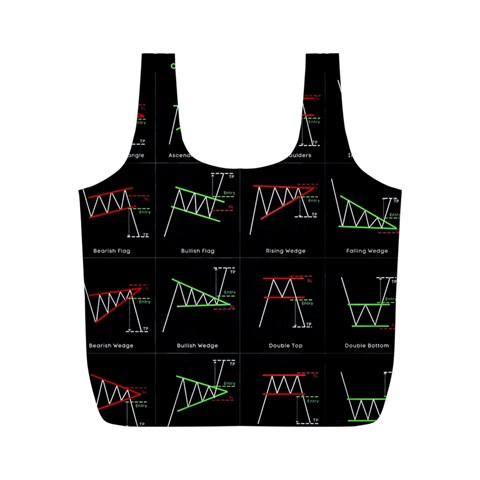 Chart Pattern Full Print Recycle Bag (M) from ArtsNow.com Front