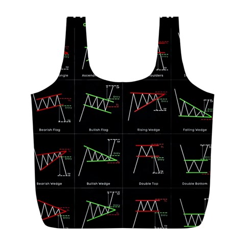 Chart Pattern Full Print Recycle Bag (L) from ArtsNow.com Front