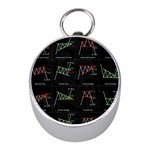 Chart Pattern Mini Silver Compasses