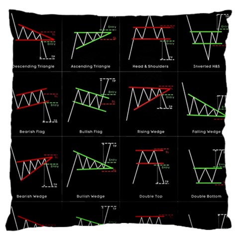 Chart Pattern Large Premium Plush Fleece Cushion Case (Two Sides) from ArtsNow.com Front