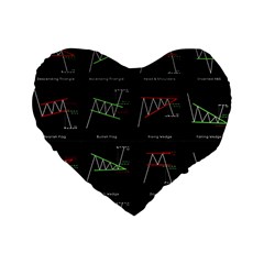 Chart Pattern Standard 16  Premium Flano Heart Shape Cushions from ArtsNow.com Front