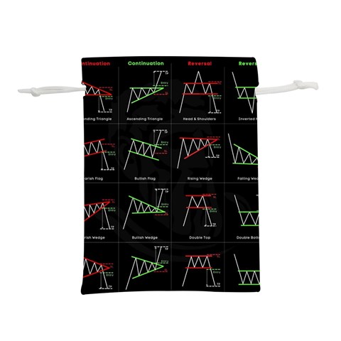Chart Pattern Lightweight Drawstring Pouch (L) from ArtsNow.com Front