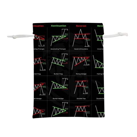 Chart Pattern Lightweight Drawstring Pouch (L) from ArtsNow.com Back