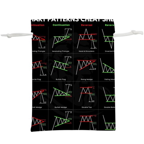 Chart Pattern Lightweight Drawstring Pouch (XL) from ArtsNow.com Front