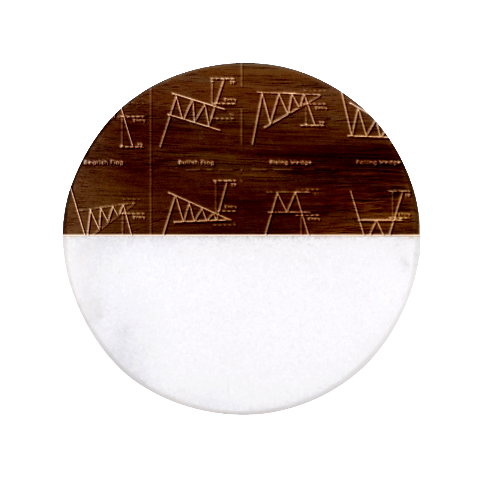 Chart Pattern Classic Marble Wood Coaster (Round)  from ArtsNow.com Front