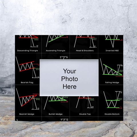 Chart Pattern White Tabletop Photo Frame 4 x6  from ArtsNow.com Front