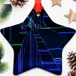 Screen Glitch Broken  Crack  Fracture  Glass Pattern Ornament (Star)