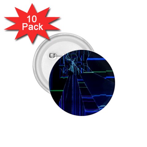 Screen Glitch Broken  Crack  Fracture  Glass Pattern 1.75  Buttons (10 pack) from ArtsNow.com Front