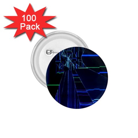 Screen Glitch Broken  Crack  Fracture  Glass Pattern 1.75  Buttons (100 pack)  from ArtsNow.com Front