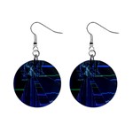 Screen Glitch Broken  Crack  Fracture  Glass Pattern Mini Button Earrings