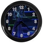 Screen Glitch Broken  Crack  Fracture  Glass Pattern Wall Clock (Black)