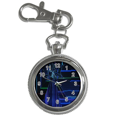 Screen Glitch Broken  Crack  Fracture  Glass Pattern Key Chain Watches from ArtsNow.com Front