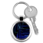 Screen Glitch Broken  Crack  Fracture  Glass Pattern Key Chain (Round)