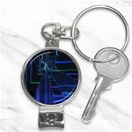 Screen Glitch Broken  Crack  Fracture  Glass Pattern Nail Clippers Key Chain