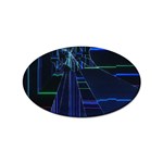 Screen Glitch Broken  Crack  Fracture  Glass Pattern Sticker (Oval)