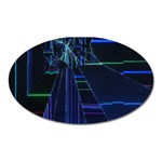 Screen Glitch Broken  Crack  Fracture  Glass Pattern Oval Magnet