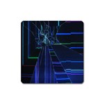 Screen Glitch Broken  Crack  Fracture  Glass Pattern Square Magnet