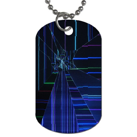 Screen Glitch Broken  Crack  Fracture  Glass Pattern Dog Tag (One Side) from ArtsNow.com Front