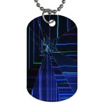 Screen Glitch Broken  Crack  Fracture  Glass Pattern Dog Tag (Two Sides)