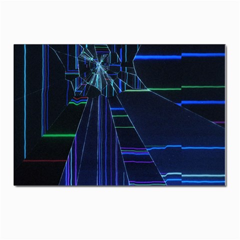 Screen Glitch Broken  Crack  Fracture  Glass Pattern Postcard 4 x 6  (Pkg of 10) from ArtsNow.com Front