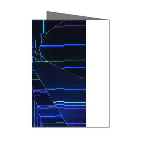 Screen Glitch Broken  Crack  Fracture  Glass Pattern Mini Greeting Cards (Pkg of 8) from ArtsNow.com Left