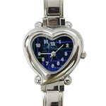 Screen Glitch Broken  Crack  Fracture  Glass Pattern Heart Italian Charm Watch