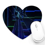 Screen Glitch Broken  Crack  Fracture  Glass Pattern Heart Mousepad