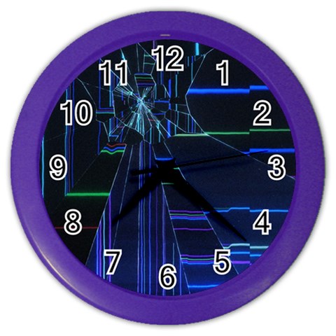 Screen Glitch Broken  Crack  Fracture  Glass Pattern Color Wall Clock from ArtsNow.com Front