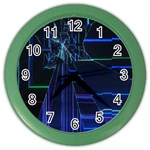 Screen Glitch Broken  Crack  Fracture  Glass Pattern Color Wall Clock