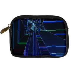 Screen Glitch Broken  Crack  Fracture  Glass Pattern Digital Camera Leather Case from ArtsNow.com Front
