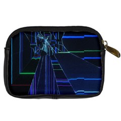 Screen Glitch Broken  Crack  Fracture  Glass Pattern Digital Camera Leather Case from ArtsNow.com Back