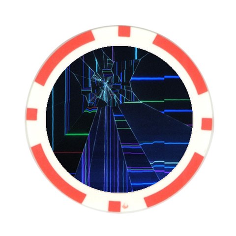 Screen Glitch Broken  Crack  Fracture  Glass Pattern Poker Chip Card Guard (10 pack) from ArtsNow.com Front