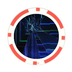 Screen Glitch Broken  Crack  Fracture  Glass Pattern Poker Chip Card Guard (10 pack) from ArtsNow.com Front