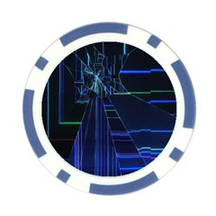 Screen Glitch Broken  Crack  Fracture  Glass Pattern Poker Chip Card Guard (10 pack) from ArtsNow.com Back