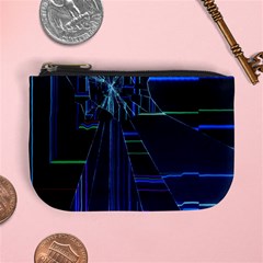 Screen Glitch Broken  Crack  Fracture  Glass Pattern Mini Coin Purse from ArtsNow.com Front