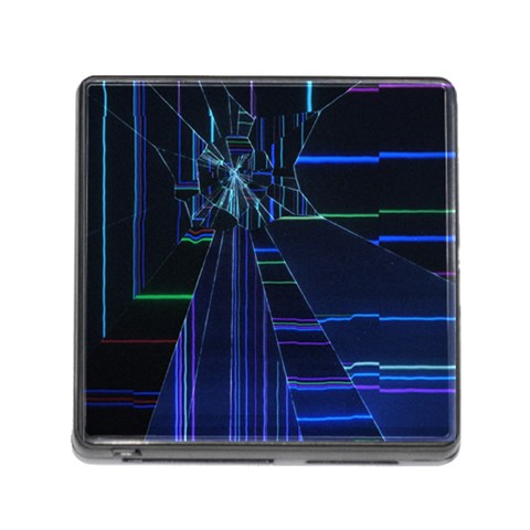 Screen Glitch Broken  Crack  Fracture  Glass Pattern Memory Card Reader (Square 5 Slot) from ArtsNow.com Front