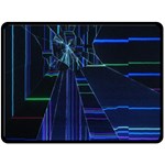 Screen Glitch Broken  Crack  Fracture  Glass Pattern One Side Fleece Blanket (Large)