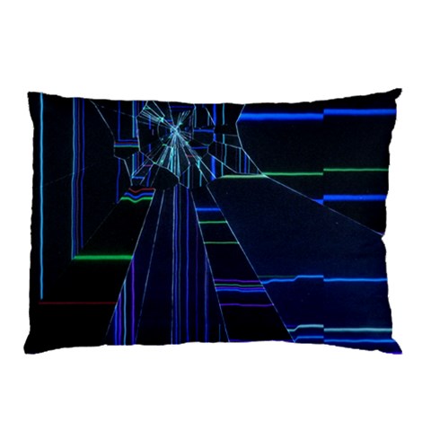 Screen Glitch Broken  Crack  Fracture  Glass Pattern Pillow Case (Two Sides) from ArtsNow.com Back