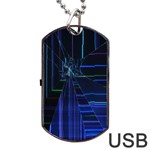 Screen Glitch Broken  Crack  Fracture  Glass Pattern Dog Tag USB Flash (One Side)