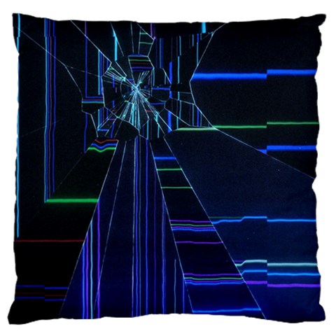 Screen Glitch Broken  Crack  Fracture  Glass Pattern Large Cushion Case (One Side) from ArtsNow.com Front