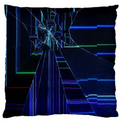 Screen Glitch Broken  Crack  Fracture  Glass Pattern Large Cushion Case (Two Sides) from ArtsNow.com Back