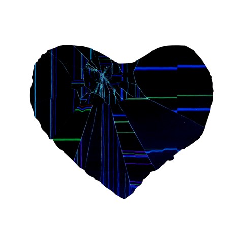 Screen Glitch Broken  Crack  Fracture  Glass Pattern Standard 16  Premium Heart Shape Cushions from ArtsNow.com Front