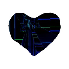 Screen Glitch Broken  Crack  Fracture  Glass Pattern Standard 16  Premium Heart Shape Cushions from ArtsNow.com Back