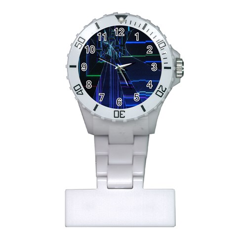 Screen Glitch Broken  Crack  Fracture  Glass Pattern Plastic Nurses Watch from ArtsNow.com Front