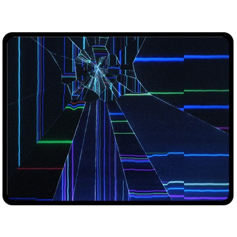 Screen Glitch Broken  Crack  Fracture  Glass Pattern Fleece Blanket (Large) from ArtsNow.com 80 x60  Blanket Front