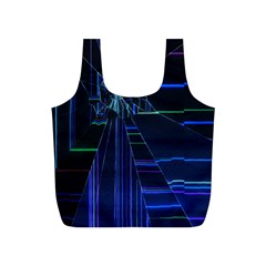 Screen Glitch Broken  Crack  Fracture  Glass Pattern Full Print Recycle Bag (S) from ArtsNow.com Back
