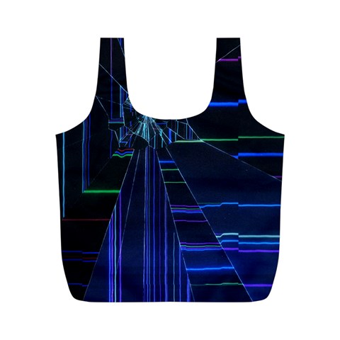 Screen Glitch Broken  Crack  Fracture  Glass Pattern Full Print Recycle Bag (M) from ArtsNow.com Front